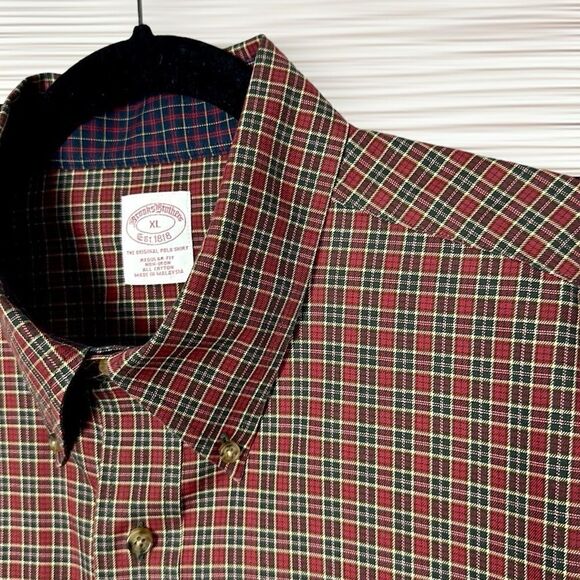 Brooks Brothers Button Down Shirt Long Sleeve Plaid Cotton Regular Fit XL - Picture 5 of 13